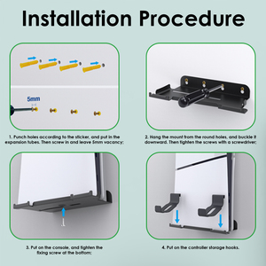 HONSON ps5 oyun konsolu PS5 ince duvar montaj 2 denetleyici kanca ps5 aksesuar - Product Image 6