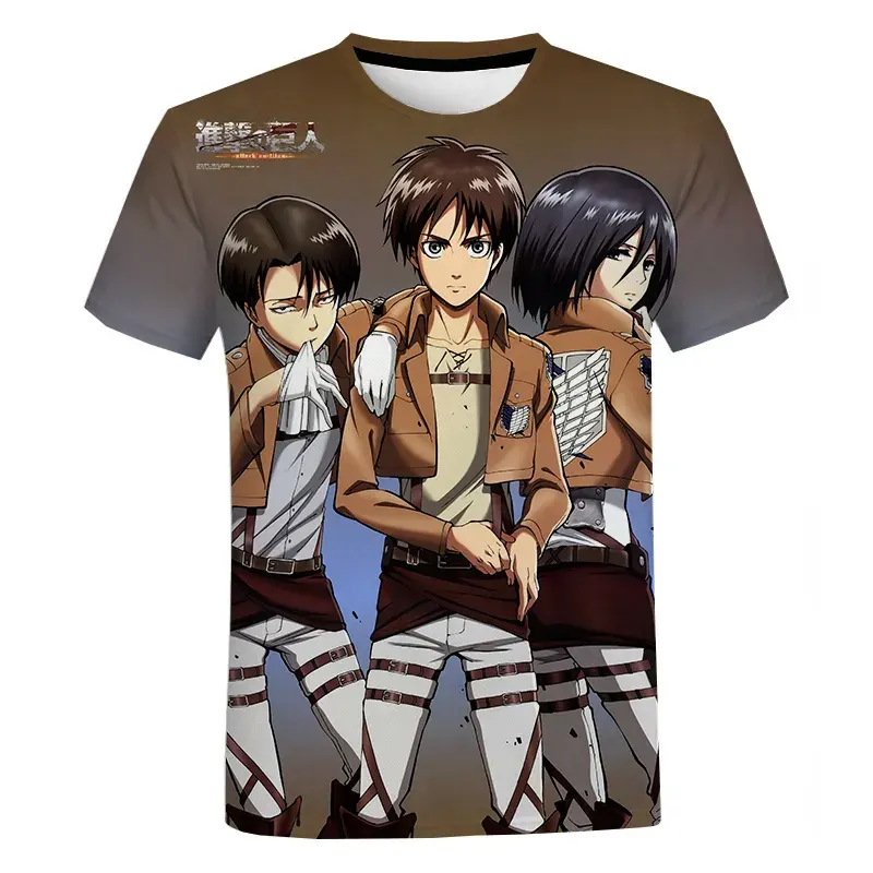 Fashion Attack On Titan Anime camicia stampata in 3d per uomo camicia da uomo fumetti giapponesi Cool top stampa digitale Oem Odm Shirt