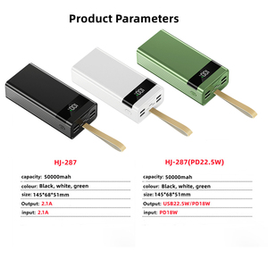 Real Fast Charging 22.5W PD QC3.0 Large Capacity 5 <strong>Output</strong> 3 <strong>Input</strong> LED Portable Charger Powerbank 50000 Mah Power Bank - Product Image 6