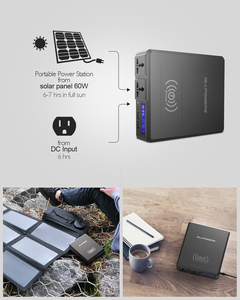 AC <strong>Outputs</strong> Two Universal Solar <strong>Inputs</strong> Portable Power Source 154W <strong>Output</strong> for Camping Mobile <strong>Devices</strong>