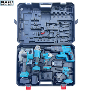 Akülü <span class=keywords><strong>5</strong></span> <span class=keywords><strong>in</strong></span> <span class=keywords><strong>1</strong></span> şantiye güçlü araç seti güç anahtarı matkap açı öğütücü çekiç dairesel testere promosyon büyük güç aracı seti - Product Image 1