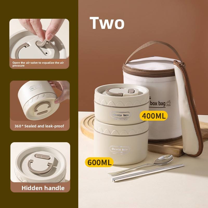 304 Stainless Steel Inner - 2Pcs(1S1L) + Bag + Cutlery