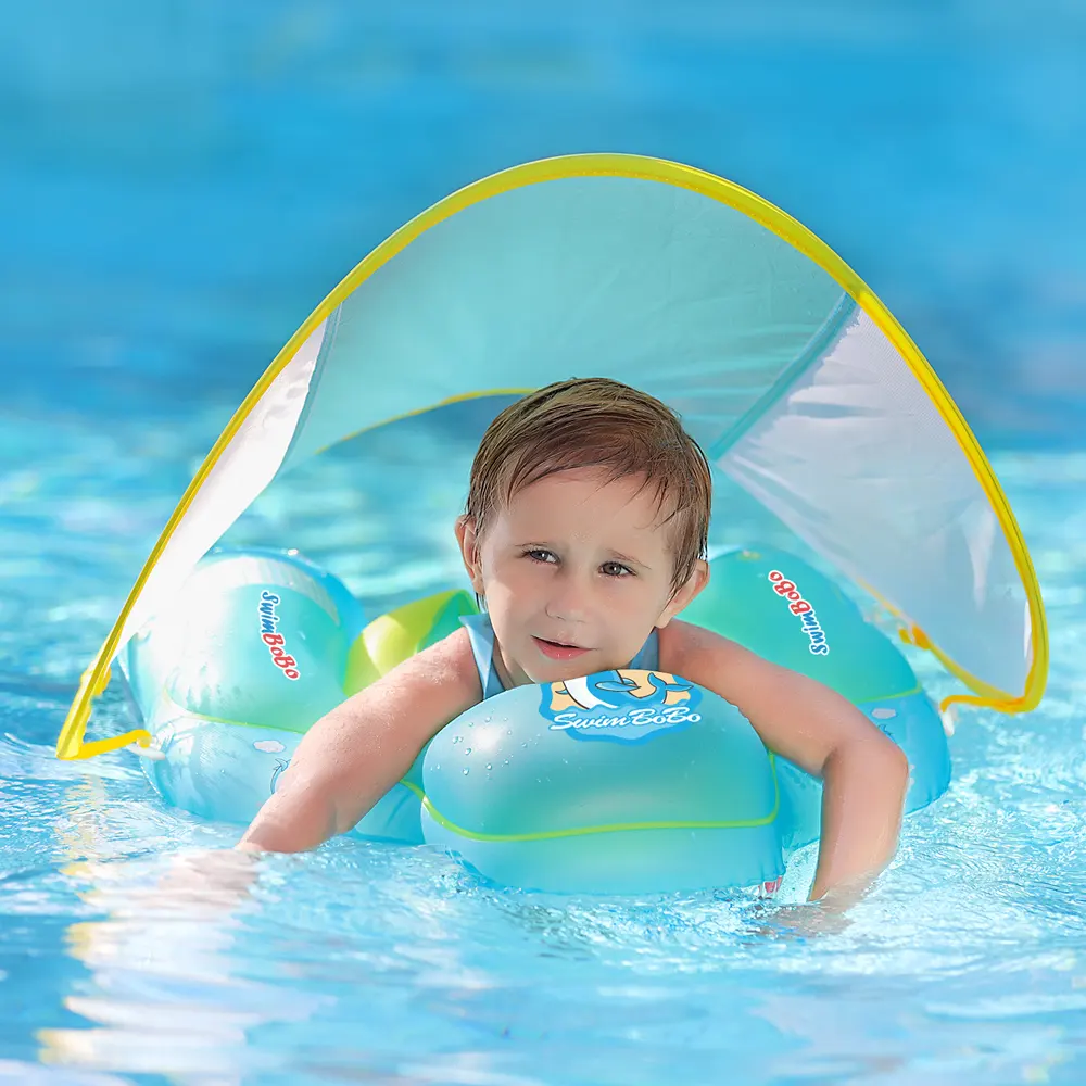 Swimbobo - Anel inflável de PVC para natação infantil, brinquedo inflável para crianças, com dossel para piscina de verão, ideal para crianças