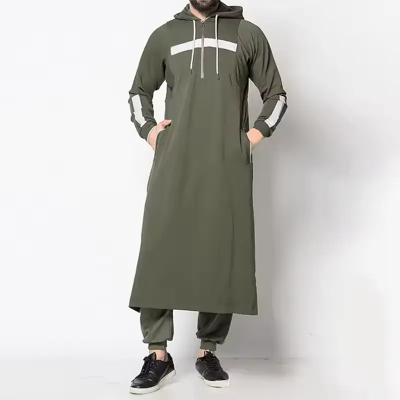 Haute qualité grande taille moyen-orient islamique à capuche Thobe Robe vêtements arabe musulman hommes traditionnel musulman Abaya