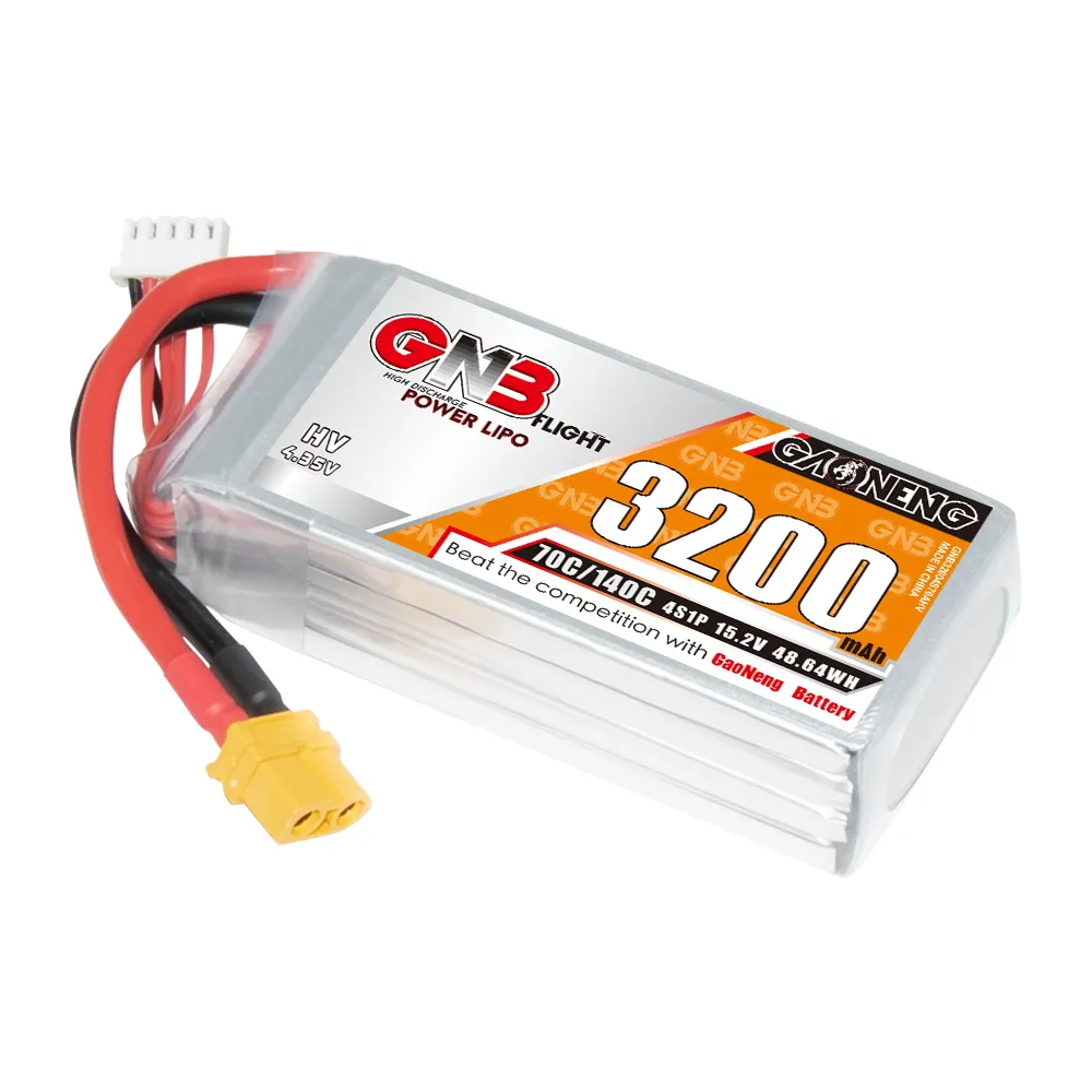 GNB GAONENG LiHV 3200mAh 4S 15.2V 70C 140C XT60 RC LiPo Battery for RC Car Drone RC Boat Soft Pack