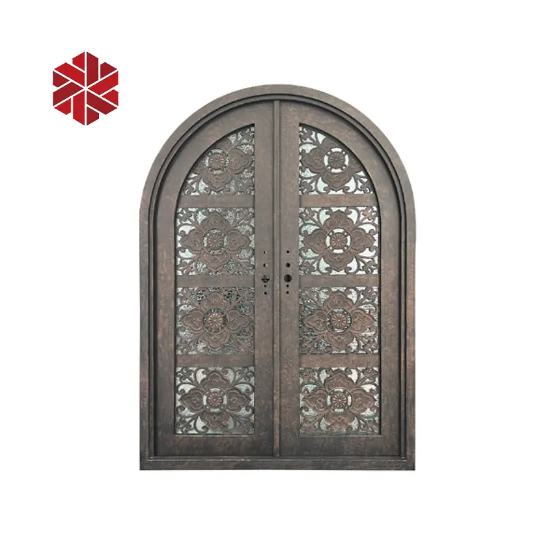 錬鉄製パティオドアヨーロッパの高級住宅デザインドアメインセキュリティ正面玄関ゲート