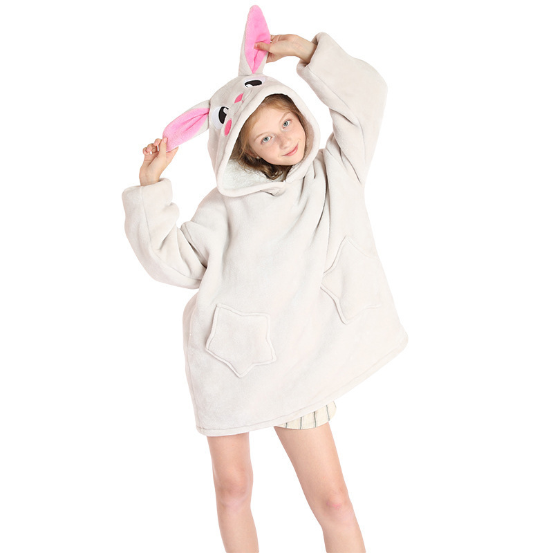 Children's gray rabbit thermal clothing