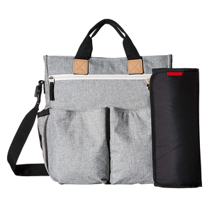 <strong>Iconic</strong> Duo Signature Function Forward Tote with Changing Pad &amp; Stroller Attachement Grey Melange Diaper <strong>Bag</strong> - Product Image 3
