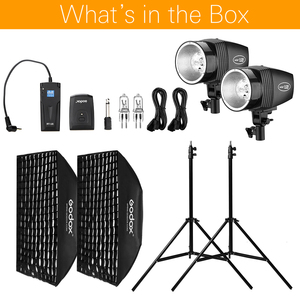 GODOX 360Ws 2x K-180AสตูดิโอStrobeแฟลช + RT-16 Trigger + 2x50x70 ซม.รังผึ้งตารางSoftbox + 2x190 ซม.Light Stand - Product Image 2