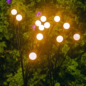 Firefly IP65 güneş bahçe lambası 6/8/10 <span class=keywords><strong>LED</strong></span> RGB tatil parti fireparty dekorasyon için sallanan su geçirmez dekoratif aydınlatma