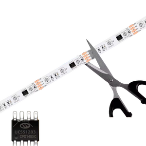 5m DC12V/24V Standard DMX512(UCS512B3 IC) <strong>5050</strong> RGB <strong>LED</strong> Pixel Strip Light 60/72Leds/m White PCB Digital Smart IP30/IP65/IP67/IP68 - Product Image 3