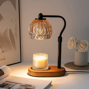 ऑन-सेल लोकप्रिय लक्जरी ग्लास मोमबत्ती गर्म लैंप इलेक्ट्रिक घर सजावट लकड़ी के बेस सुगंध सुगंध सुगंध बर्नर मोम गर्म - Product Image 2