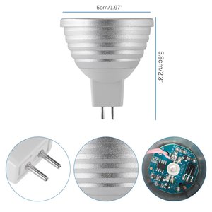 ไฟเพดานขนาดเล็กหลอดไฟ LED เปลี่ยนสีได้, ไฟสปอตไลท์ RGB 12V 4W MR11ควบคุมระยะไกล MR16 E27 GU10 E14สปอร์ตไลท์ขนาดเล็ก - Product Image 4