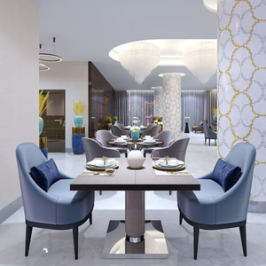 Diseño natural moderno simple personalizado 3D Max Rendering Plan Mesa de restaurante Espacio de comedor Diseño interior arquitectónico - Product Image 3