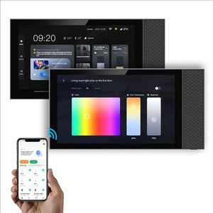 Tuya Wifi Android 7 Zoll EU-Typ Smart Inwall Multifunktions-Zentral bedienfeld mit ZigBee Gateway Hintergrund musik system