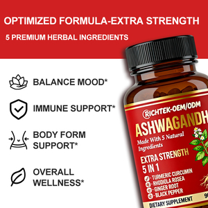 नॉन गमो फॉर्मूला 90 हर्बल शाकाहारी कैप्सूल ताकत तनाव और बायोऑपरेरीन अश्वगंधा के साथ मूड समर्थन - Product Image 3