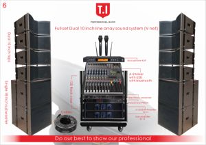 アンプミキサーマイクを備えたプロフェッショナル10インチパワードラインアレイスピーカーシステム双方向サウンド機器 - Product Image 2