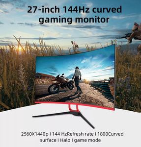 Hope-star湾曲27インチ1ms 1080p 165hz LEDコンピューターモニタースピーカー付きDPインターフェイスデスクトップゲーム用 - Product Image 4