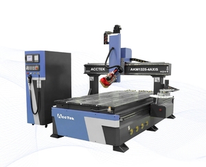 Multifunción ACCTEK 4 Axis 3 Axis Carpintería CNC Router Máquina de corte Cambiador de herramientas automático Puerta de madera Engvaring CNC Router - Product Image 1
