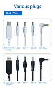 สายไฟ12V DC พร้อม Micro-USB ไปยัง USB 2.0ปลั๊กชาย3.5*1.35มม. USB เป็นขั้วต่อแจ็คเก็ต PVC สีดำ - Product Image 5