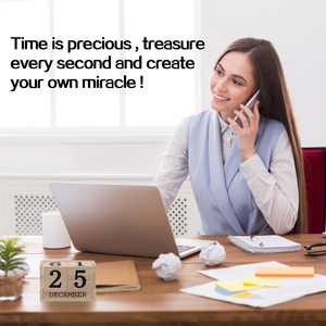 Sáng tạo trang trí bằng gỗ hình chữ nhật khối bàn vĩnh viễn lịch với nghệ thuật Deco thiết kế cho Giáng sinh & sinh nhật - Product Image 3