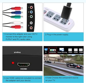Justlink Convertidor HDMI a Componentes, HDMI a YPbPr 5RCA RGB + R/L Converter V1.4 con Soporte de Salida de Audio R/L para MacBook TV - Product Image 5