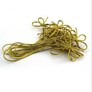 8 Inch Flat Stretch <strong>Customized</strong> Metallic Gold <strong>Elastic</strong> String Cord Pre-tie <strong>Loop</strong> Ribbon <strong>Bow</strong> for Gift Box Packaging Decoration - Product Image 6