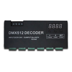 Factory Direct 24 Channel RGBW Decoder <strong>PWM</strong> Type <strong>LED</strong> &amp; <strong>DMX</strong> <strong>Controller</strong> with 4 Output Channels 12V RGBW Lighting Solution