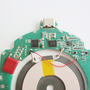 OEM Micro USB Type C 5W/10W/15W 12V แท่นชาร์จไร้สายเครื่องส่งสัญญาณ PCBA Qi PCB - Product Image 4