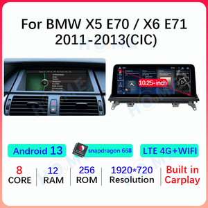 10,25 "/12,3" Android 13 Qualcomm Autoradio Multimedia Player Apole Carplay für BMW X5 E70 X6 E71 2007-2013 GPS Navigation 4G - Product Image 4