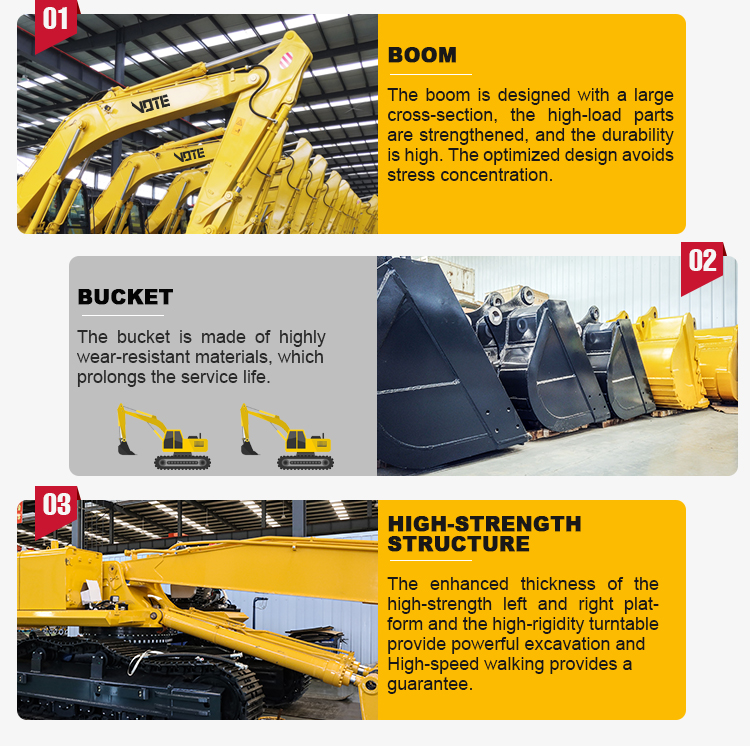 Hydraulic excavator 24 ton large excavator the newest product long boom crawler digger powerful engine