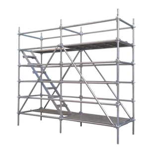 簡単な建物の足場標準元帳斜めブレースHDGガルバンq235q345材料リングロック足場 - Product Image 1