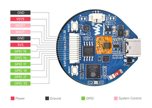 ESP32-S3-Touch-LCD-1.28 scheda di sviluppo Waveshare 1.28 pollici rotondo Touch LCD Display accelerometro giroscopio sensore per Arduino