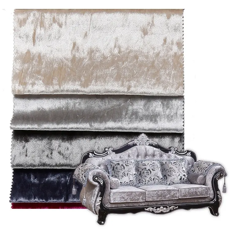 Tapicería de tela de terciopelo brillante para muebles del hogar, tela de terciopelo de spandex para sofá y muebles