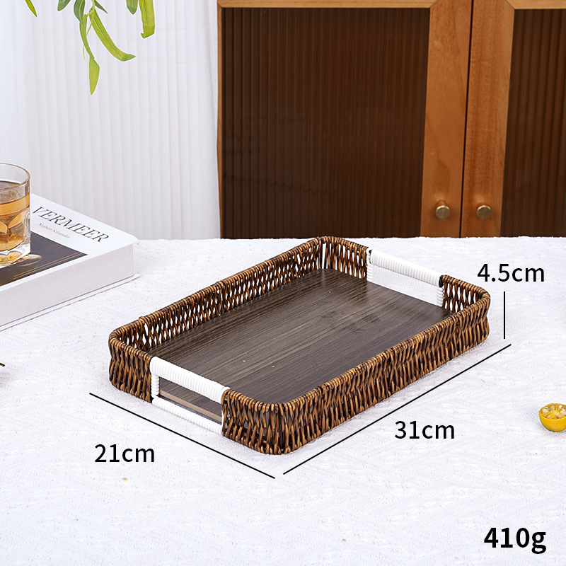 Bandeja rectangular de madera de color intenso - 21*31*4.5cm