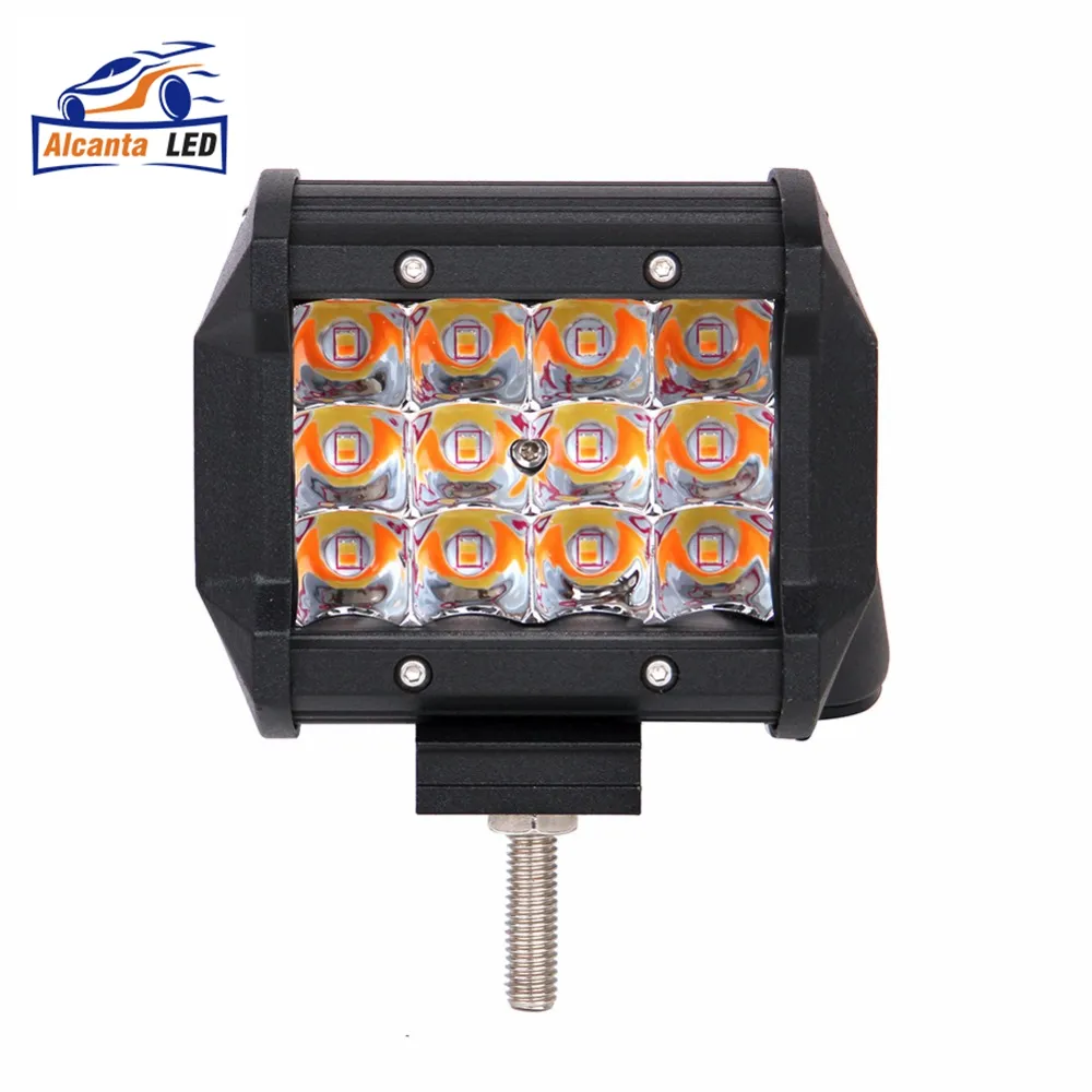 AlcantaLED-Focos LED antiniebla para conducción de camiones, 4x4, ATV, UTV, SUV, cubos de luz de trabajo, amarillo, 4 pulgadas, 36W, para j-eep JK Wrangler