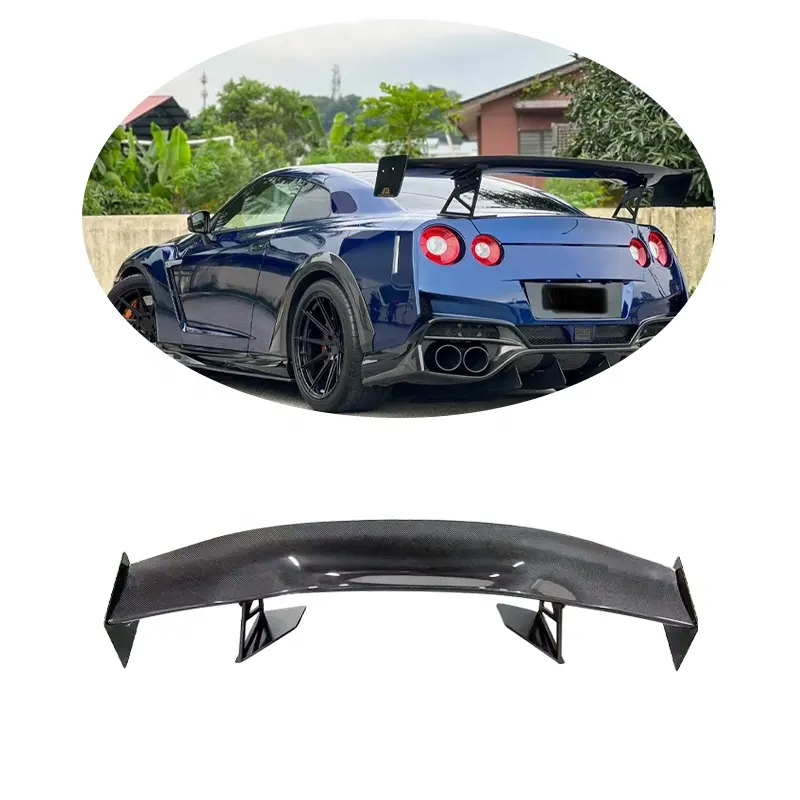 MXGETคาร์บอนไฟเบอร์สปอยเลอร์ด้านหลังสําหรับNissan GTR R35 2008-2020 APRสไตล์สปอยเลอร์ด้านหลังBody Kit