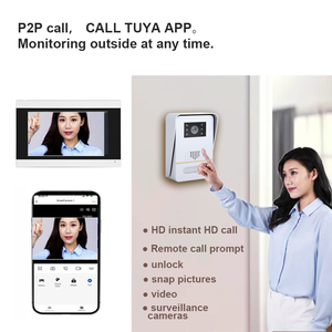 Sistema de intercomunicador con 4 monitores, estación exterior, teléfono de puerta, citofono, portero, 4 cables, villa, vídeo - Product Image 3