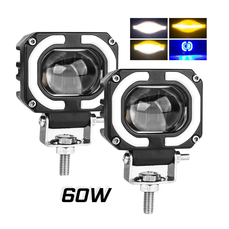 RCJ Đèn LED Xe Máy Đèn LED Chiếu Sáng Đèn Chiếu Sáng Xe Máy Phụ Trợ Chống Nước 60W Đèn Pha LED Sương Mù/Lái Xe