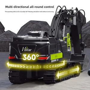 Chenghai <strong>Toys</strong> 2.4g Oversized Alloy Remote Control Excavator Classy <strong>Black</strong> Technology Kids Engineering Vehicle for Expert - Product Image 4