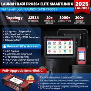 2025 lanciare lo strumento di scansione bidirezionale All-in-One Smartlink C J2534 mappa della topologia di programmazione 50 + lancio del servizio X431 PRO3S Elite - Product Image 3