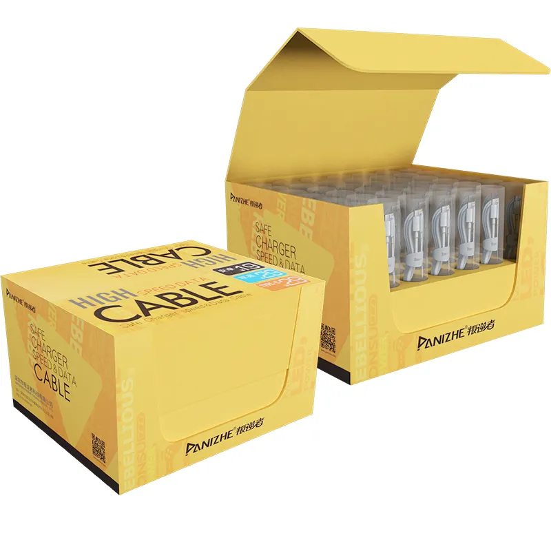 Caja de exhibición de cartón rasgado para mostrador, expositor de mostrador reciclado, promoción al por menor