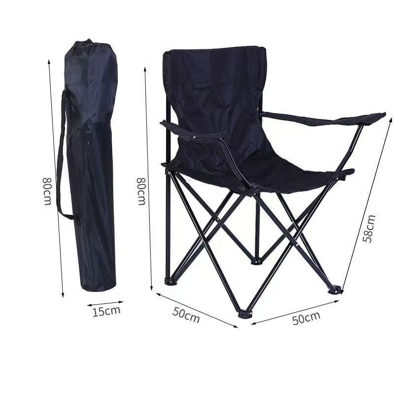 Bolsa de almacenamiento para silla plegable negra (respaldo y reposabrazos)