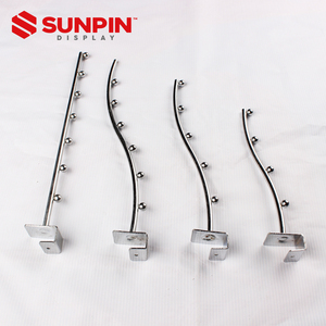 Thác Slatwall Treo Móc Nhiệm Vụ Nặng Nề An Ninh <span class=keywords><strong>Pegboard</strong></span> Móc Bạc Kim Loại Cửa Hàng Slatwall Quần Áo Hiển Thị Móc - Product Image 2