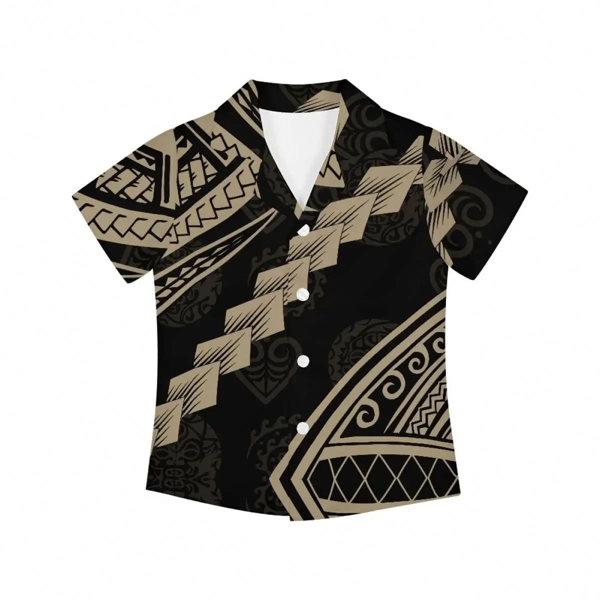 Polinesiano originale Totem americano Samoan Kids camicia hawaiana moda top Custom spiaggia spiaggia Button-Down camicia a manica corta