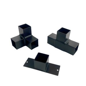 Fabricante profesional, accesorios de tubería de acero/hierro recubiertos de polvo negro, conectores en T de tubo cuadrado de codo para sistema de estructura de acero - Product Image 1