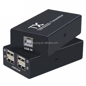 4端口USB 2.0集线器USB扩展器通过RJ45以太网Cat5e/6高达120M POC USB RJ45扩展器，用于键盘鼠标打印机u盘