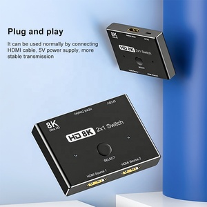 2 <strong>Input</strong> 1 <strong>Output</strong> <strong>HDMI</strong> Video <strong>Switch</strong> 2.1 8K <strong>Switch</strong> 2-In-1-Out 8K <strong>HDMI</strong> Switcher