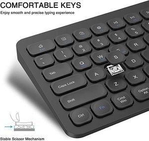 Slim Multi Device Bt Wireless <strong>Keyboard</strong> Compatible <strong>with</strong> Computer Laptop PC <strong>Notebook</strong> for Mac IOS Wireless <strong>Keyboard</strong> - Product Image 5