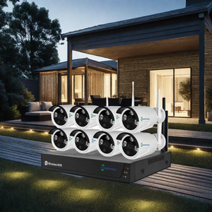 5MP HD Black Color Outdoor CCTV <strong>IP</strong> <strong>Camera</strong> Kit 8-Ch 3 PCS <strong>Array</strong> <strong>LED</strong> IP66 Waterproof Wi-Fi Wireless Night Vision <strong>with</strong> CMOS Sensor